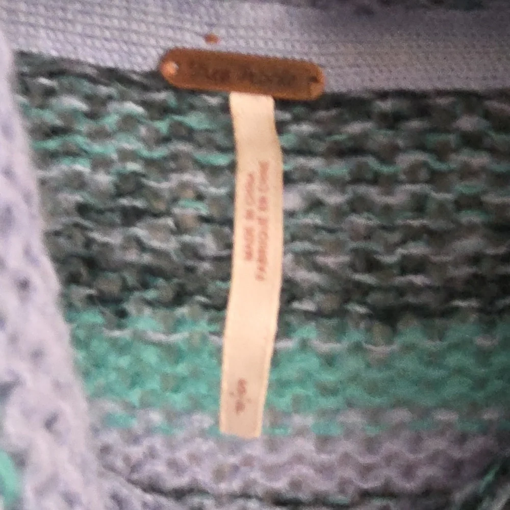 FREE PEOPLE | Candy Stripe Tunic Sweater Waterfalls Blue Wool Alpaca Sz S